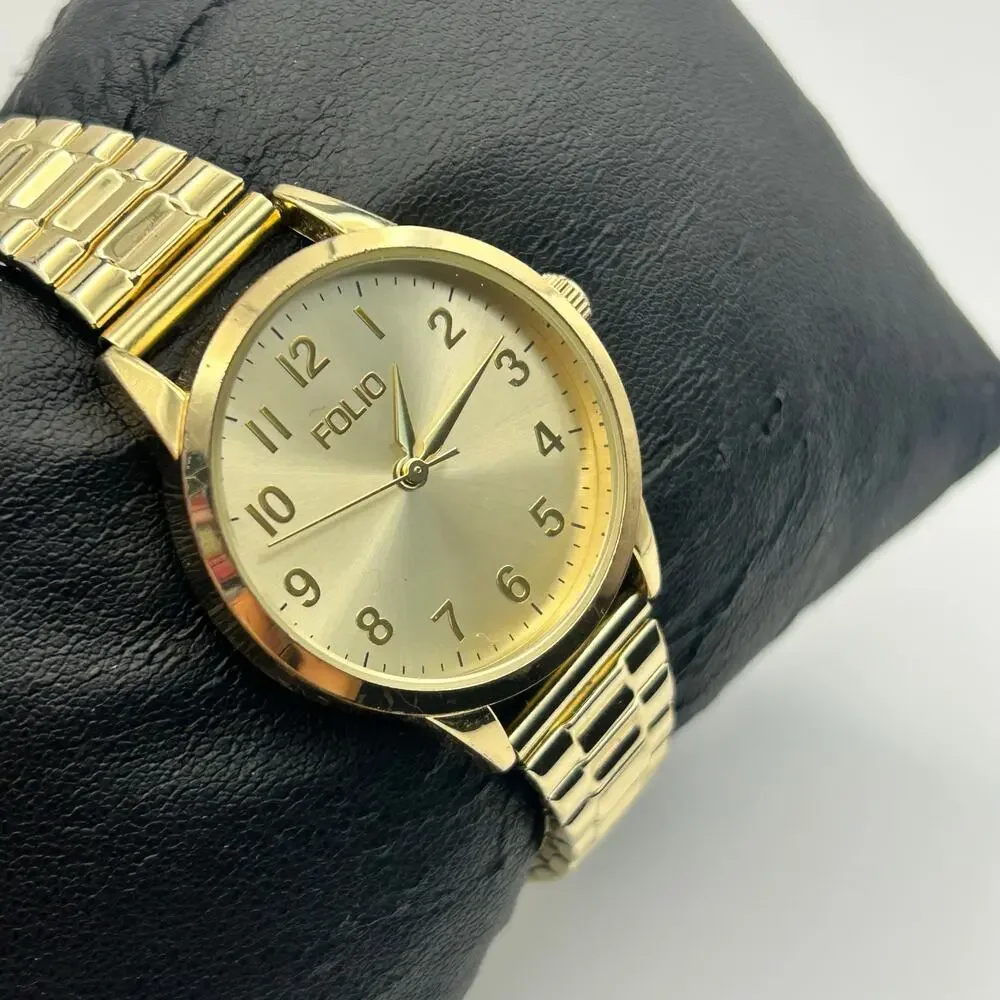 Folio Gold Classic Women’s Watch Working New Battery